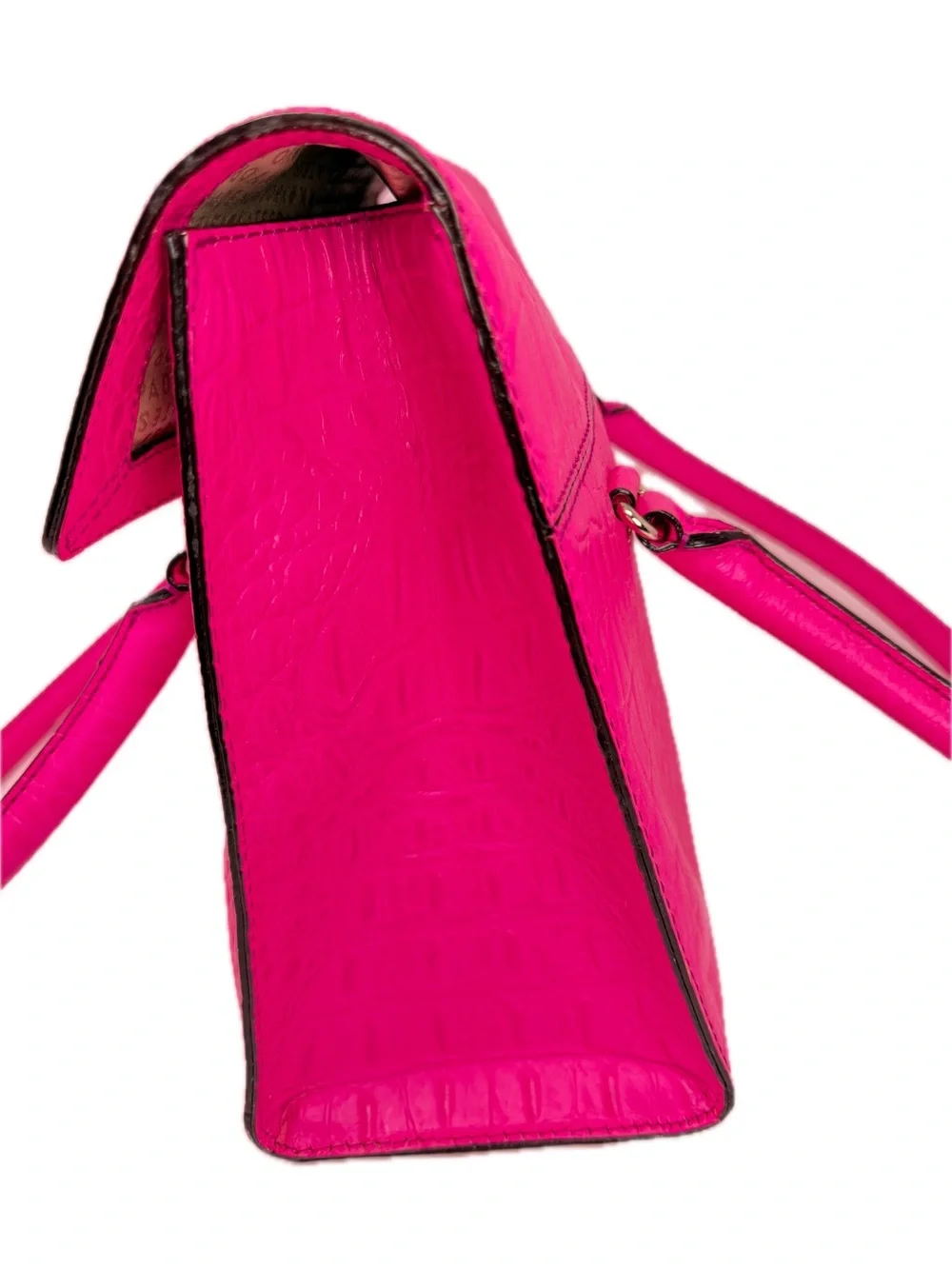 Kate Spade Sinclair Orchard Valley Pink Sapphire Croc-Embossed Shoulder Bag Tote